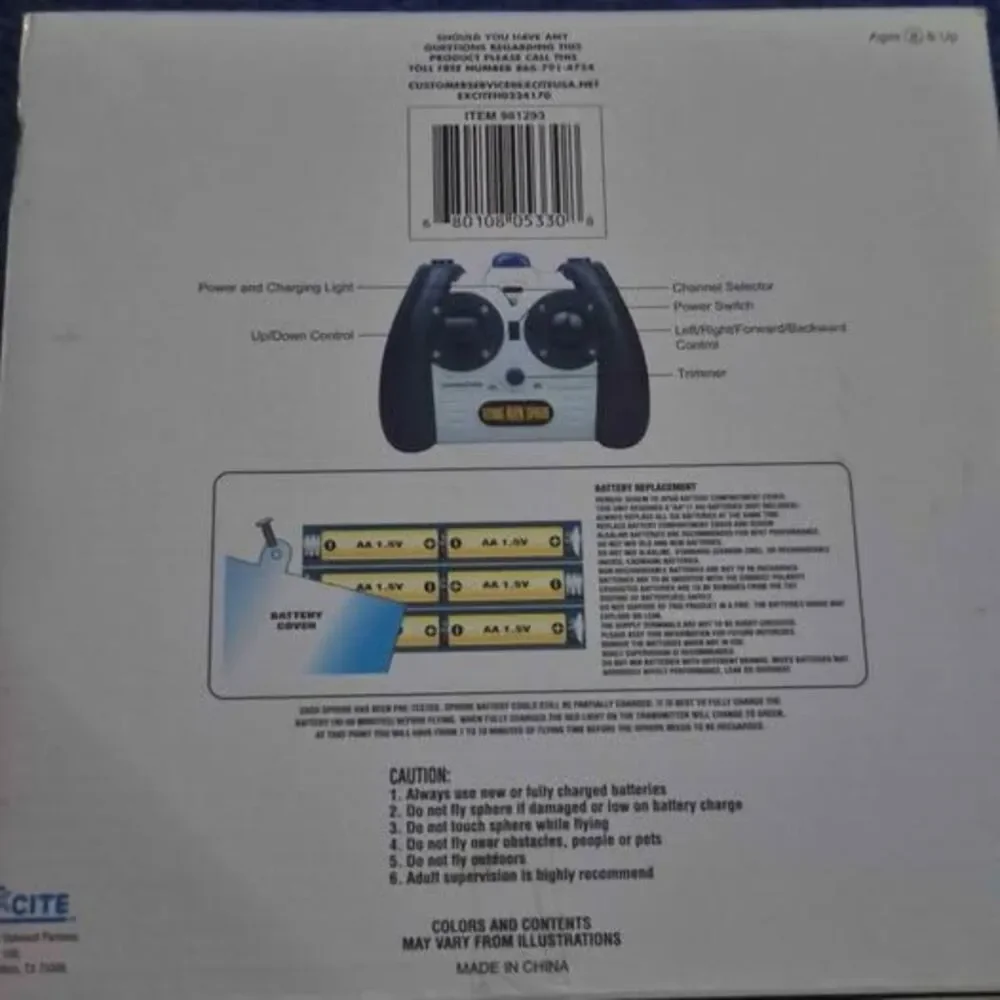 Excite Flying Alien Sphere 3 Channel Infared Remote Control Indoor Flying Toy